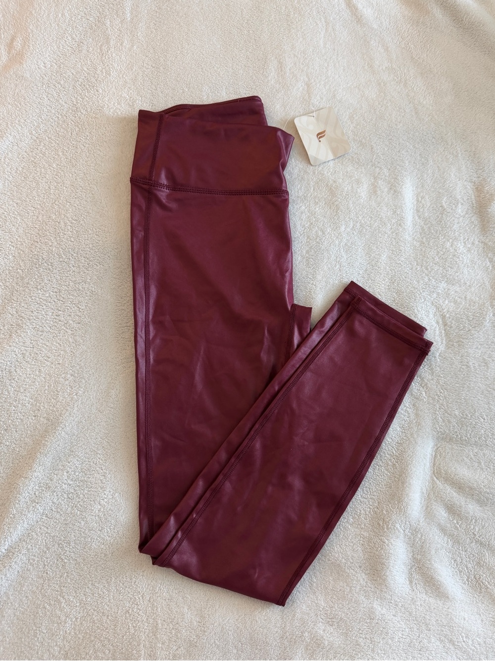 Fabletics Burgundy Merlot Shine Leggings